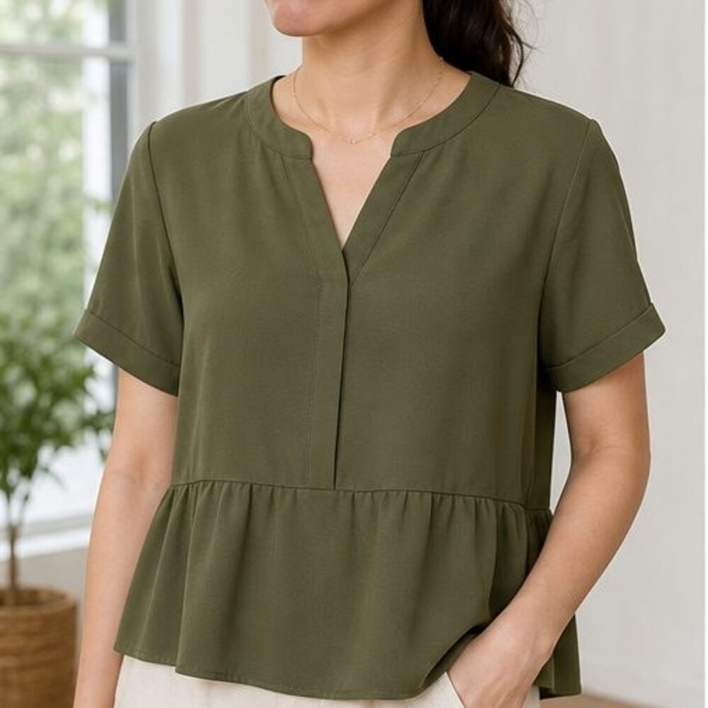 Olive Button Blouse - Picture 2 of 6